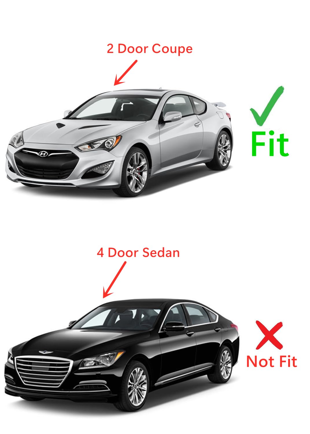 Rear Back Window Back Glass Compatible with Hyundai Genesis Coupe 2 Door Coupe 2010-2016 Models