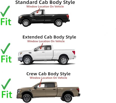 Driver Left Side Front Door Window Door Glass Compatible with Nissan Titan 2017-2025 Models / Titan XD 2016-2025 Models