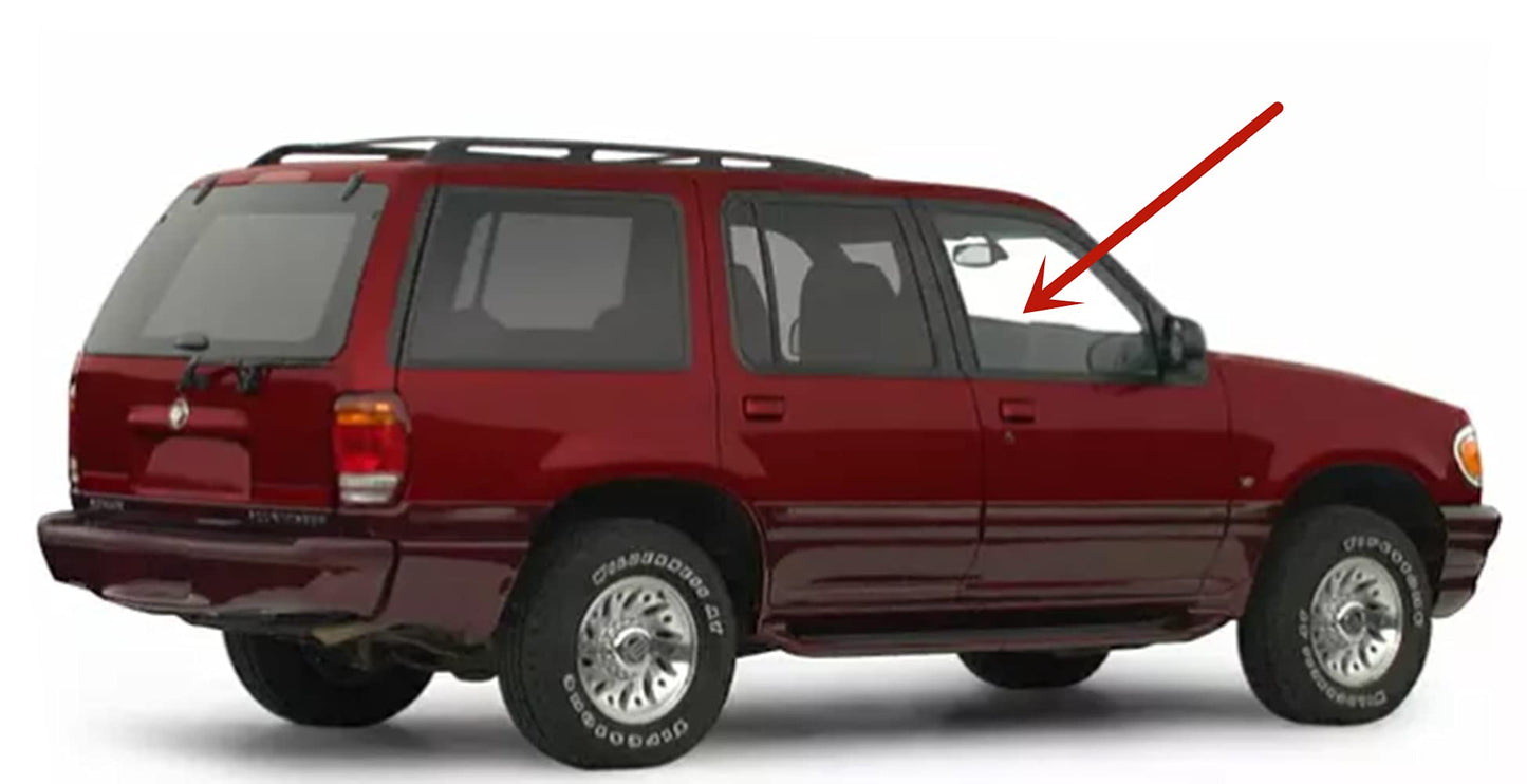 Passenger Right Side Front Door Window Door Glass Compatible with Mercury Mountaineer 1997-2001 Models