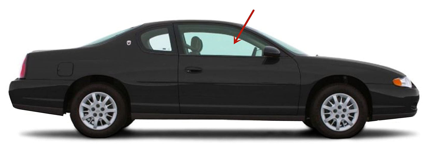 Passenger Right Side Front Door Window Door Glass Compatible with Chevrolet Monte Carlo 2 Door Coupe 2000-2009 Models