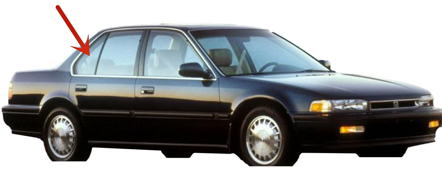 Passenger Right Side Rear Vent Window Vent Glass Compatible with Honda Accord 4 Door Sedan 1990-1993 Models