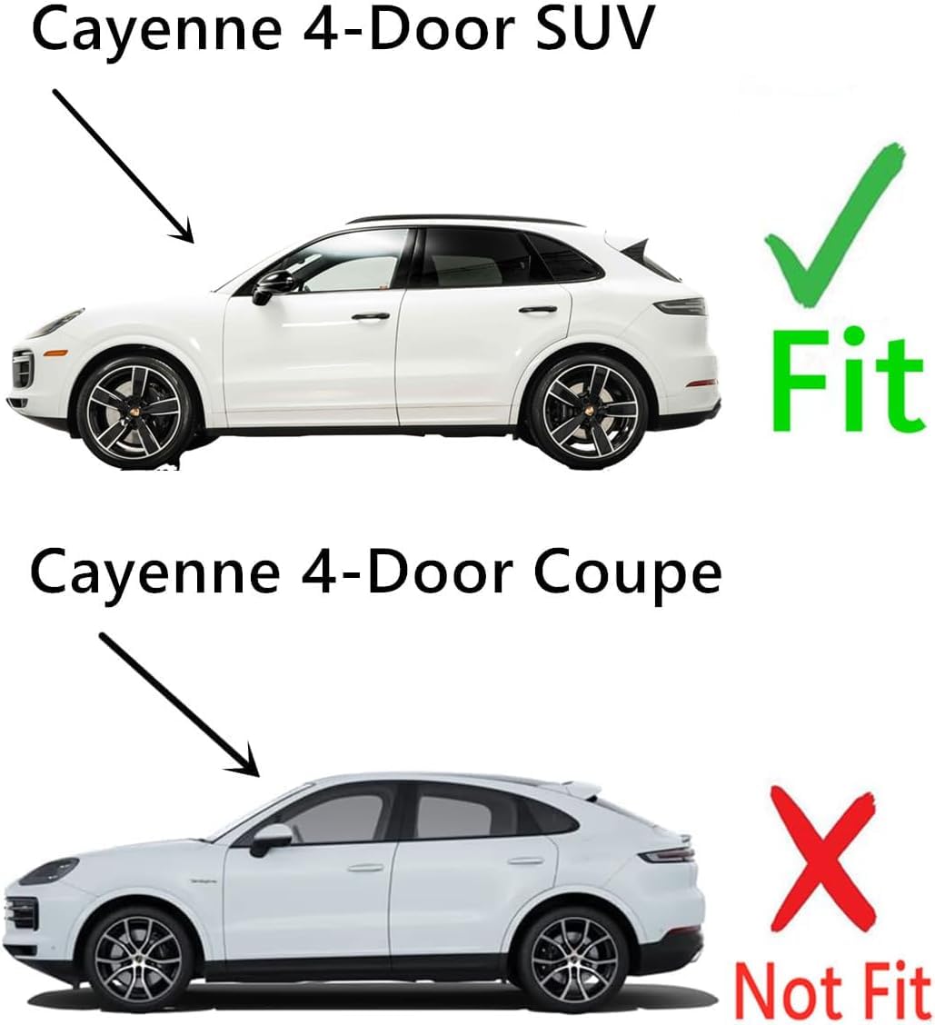 Tempered Driver Left Side Rear Door Window Door Glass Compatible with Porsche Cayenne SUV 2019-2024 Models (Not For Coupe)