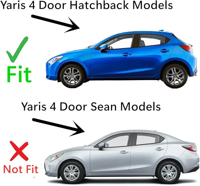 Tempered Driver Left Side Rear Door Window Door Glass Compatible with Toyota Yaris 4-Door Hatchback 2020-2021 Models