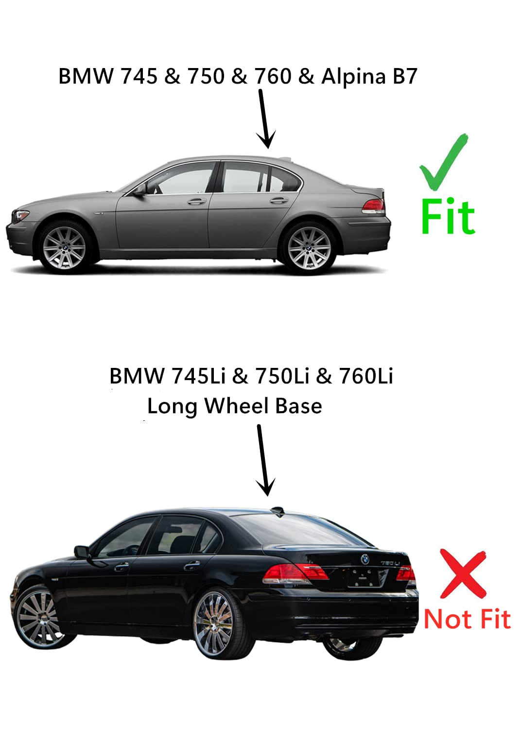 Laminated Driver Left Side Rear Door Window Glass Compatible with BMW 745i 750i 760i / Alpina B7 2002-2008 Models (Not For 745Li 750Li 760Li Long Wheel Base)