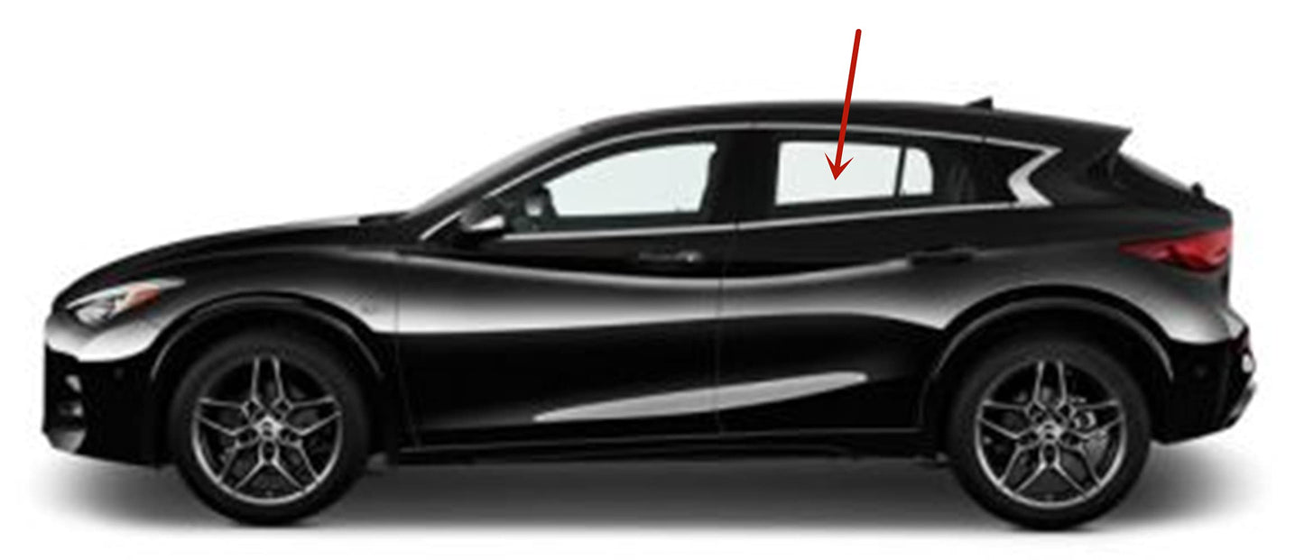 Driver Left Side Rear Door Window Door Glass Compatible with Infiniti QX30 2017-2019 Models