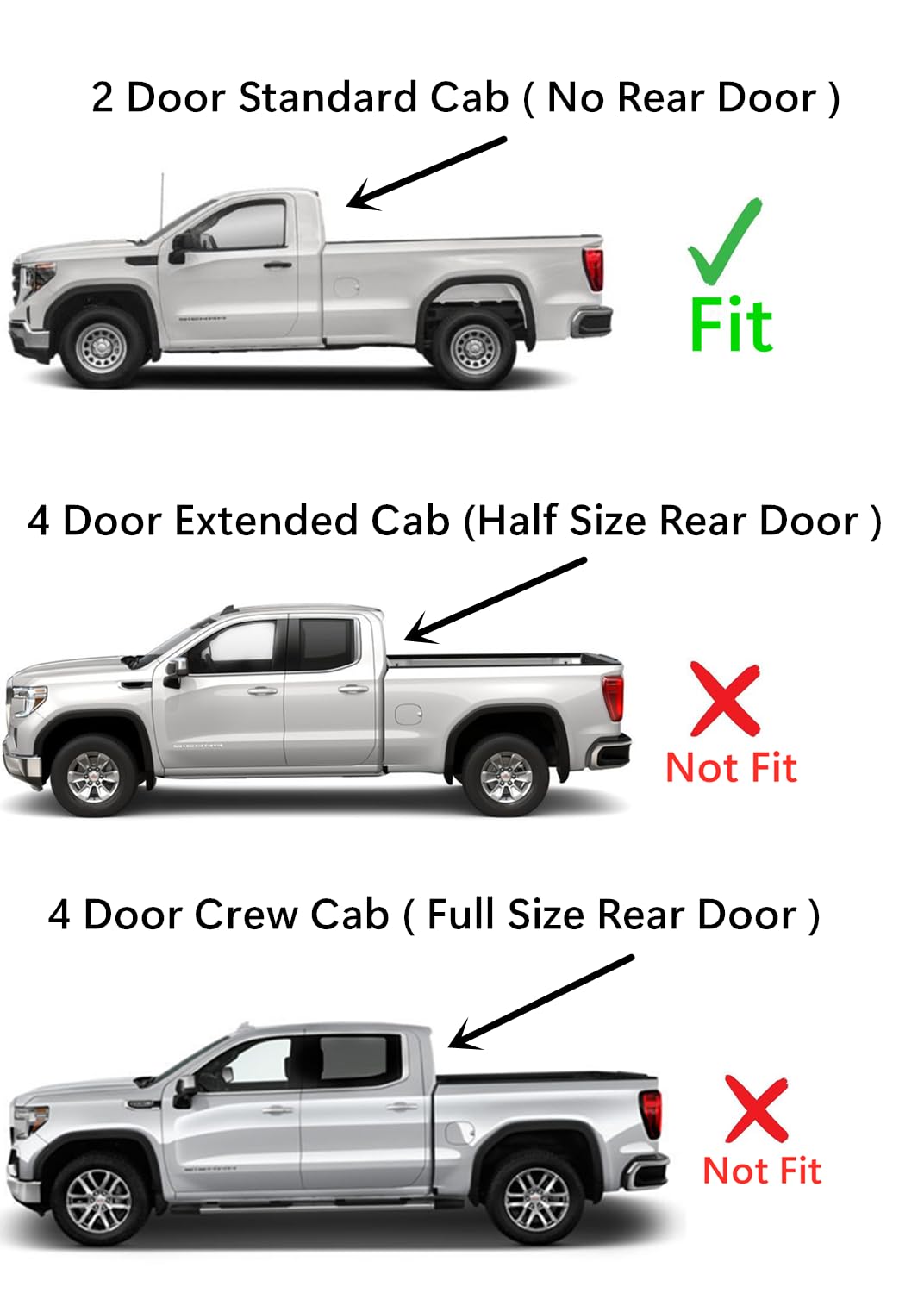 Driver Left Side Door Window Door Glass Compatible with Chevrolet Silverado/GMC Sierra 1500 2 Door Standard Cab 2019-2025 Models