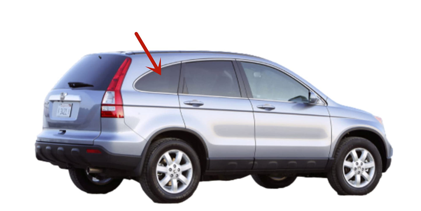 Passenger Right Side Rear Quarter Glass Quarter Window Compatible with Honda CR-V 2007-2011 Models