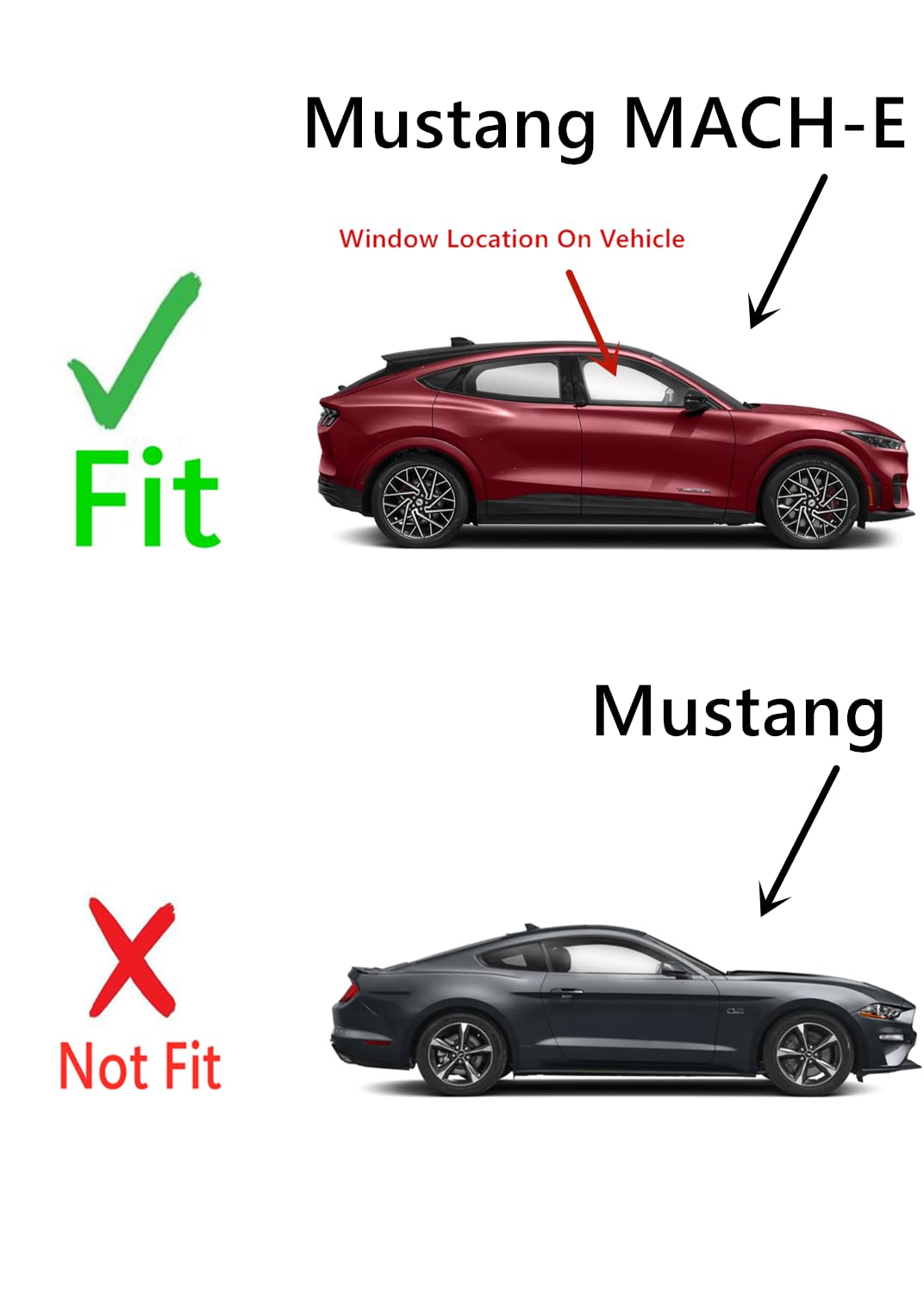 Laminated Passenger Right Side Front Door Window Door Glass Compatible with Ford Mustang MACH-E 2021-2025 Models