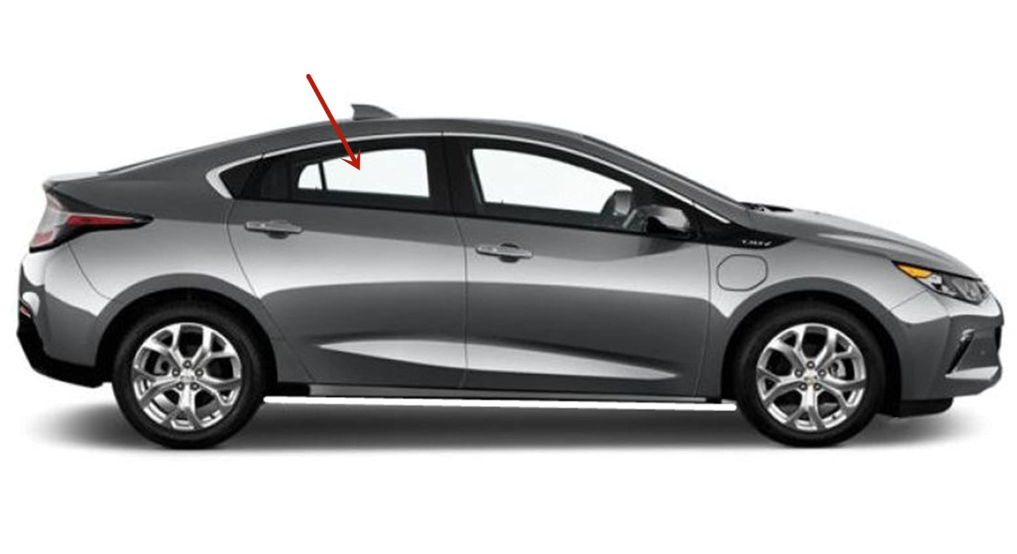 Passenger Right Side Rear Door Window Door Glass Compatible with Chevrolet Volt 2016-2019 Models