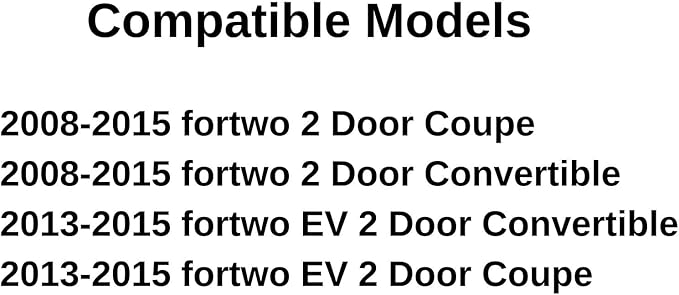 Passenger Right Side Door Window Door Glass Compatible with Smart fortwo 2008-2015 Models
