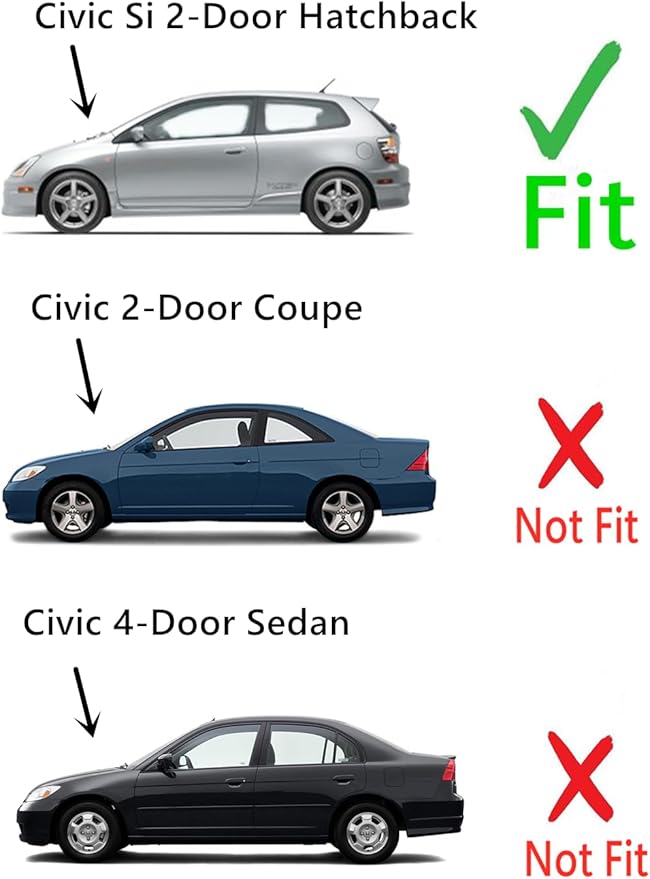 Driver Left Door Window Door Glass Compatible with Honda Civic Si 2 Door Hatchback 2002-2005 Models