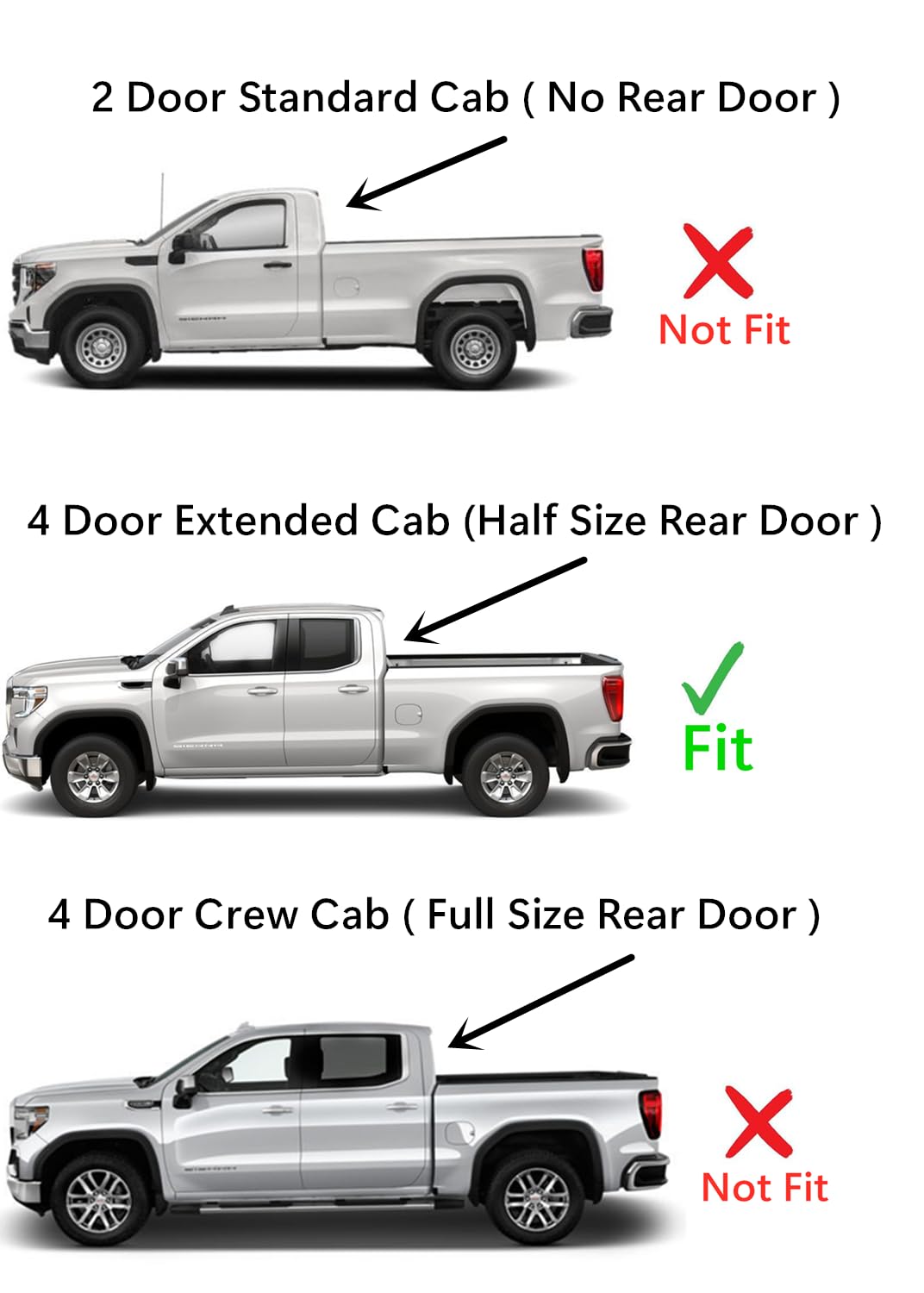 Privacy Driver Left Side Rear Door Window Door Glass Compatible with Chevrolet Silverado/GMC Sierra 1500 4 Door Extended Cab 2019-2025 Models