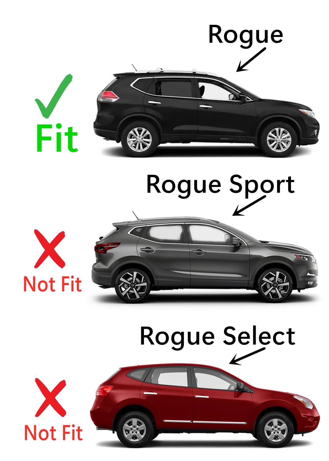 Tempered Passenger Right Side Front Door Window Door Glass Compatible with Nissan Rogue 2014-2020 Models (Not For Rogue Sport or Rogue Select)