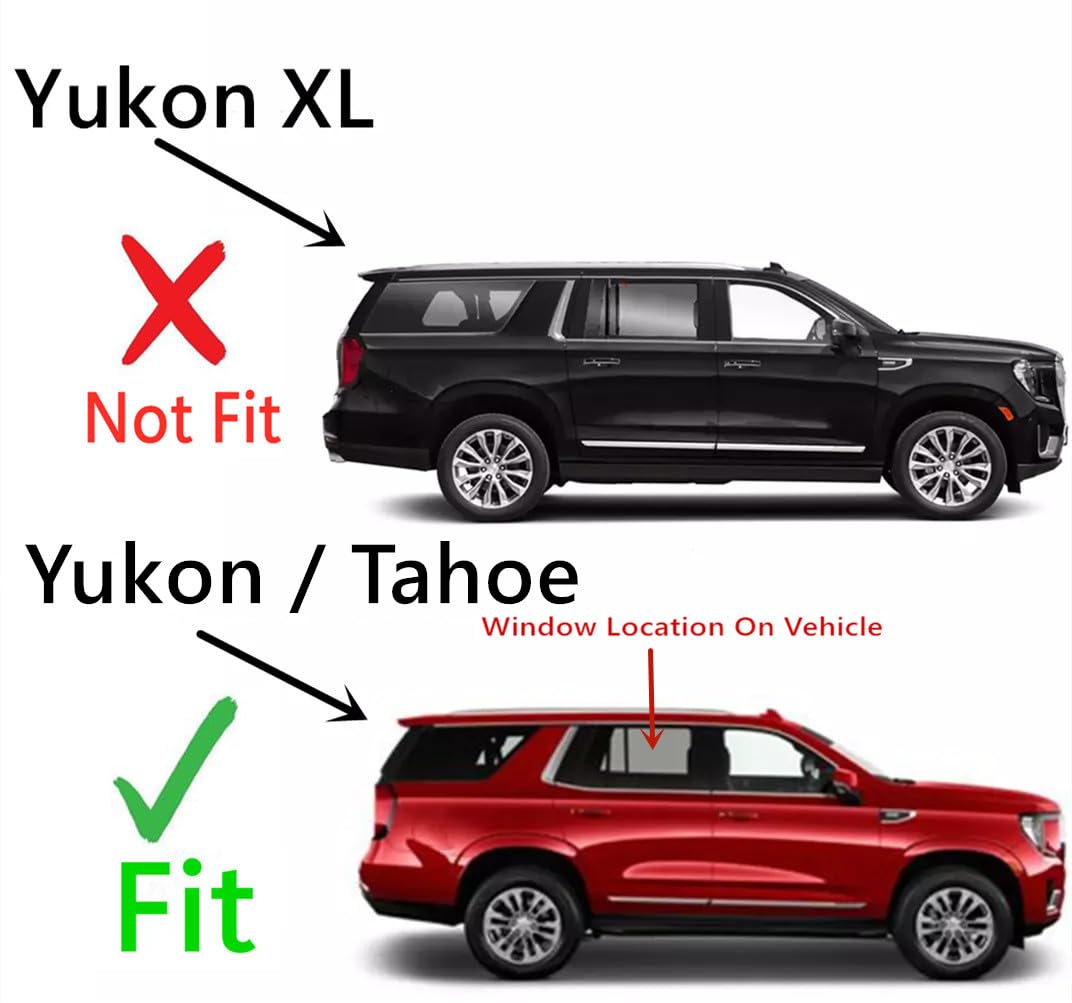 Tempered Passenger Right Side Rear Door Window Door Glass Compatible with Chevrolet Tahoe/GMC Yukon 2021-2025 ( Not For Yukon XL)Models