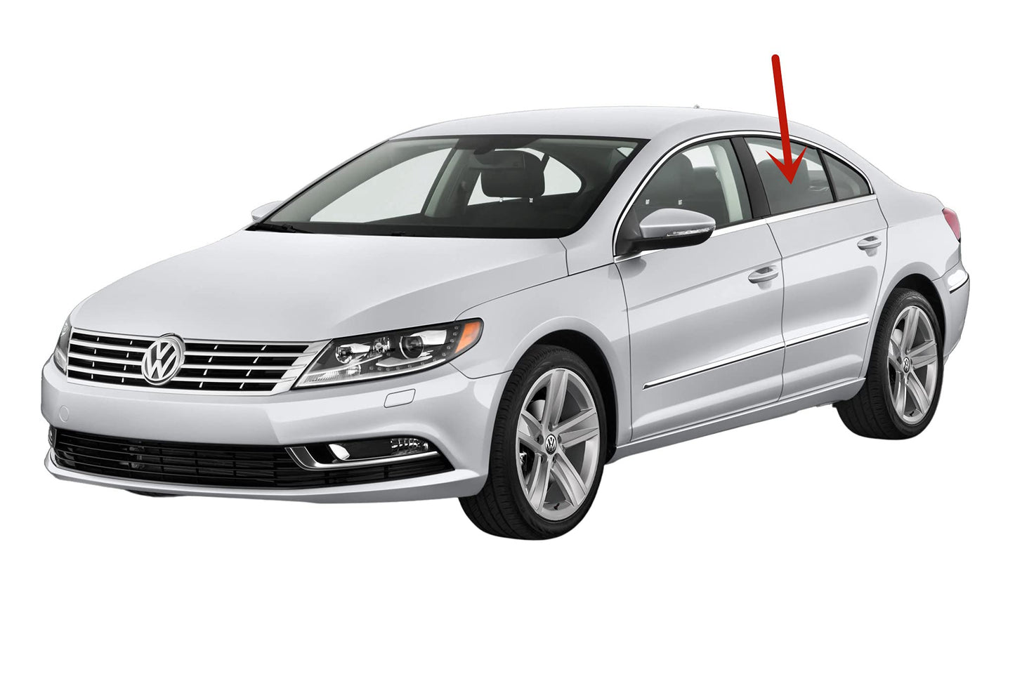 Driver Left Side Rear Door Window Door Glass Compatible with Volkswagen CC 2010-2017 / Passat CC 2009 Modes