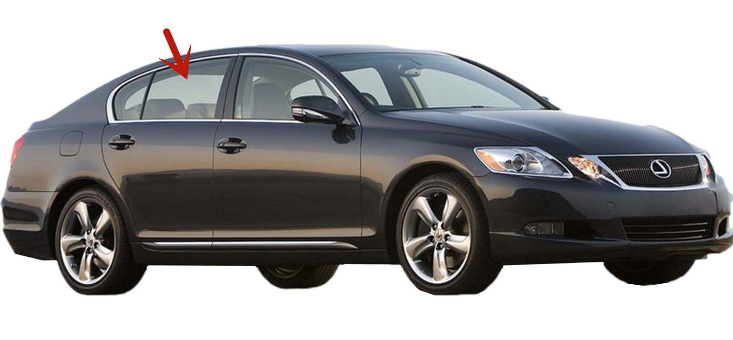 Passenger Right Side Rear Door Window Door Glass Compatible with Lexus GS300 / GS350 / GS430 / GS450 / GS460 4 Door Sedan 2006-2012 Models