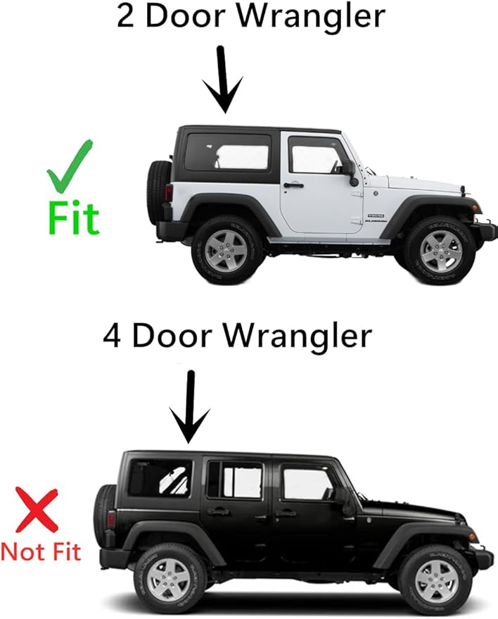 Tempered Passenger Right Side Quarter Window Quarter Glass Compatible with Jeep Wrangler 2011-2017 & Wrangler JK 2018 2-Door Models Only (Hardtop Must Be Same Year)