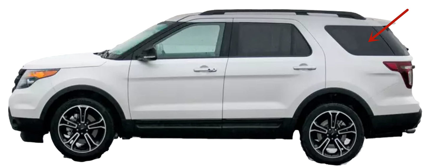 Driver Left Side Rear Quarter Window Quarter Glass Compatible with Ford Explorer 2011-2019 Models