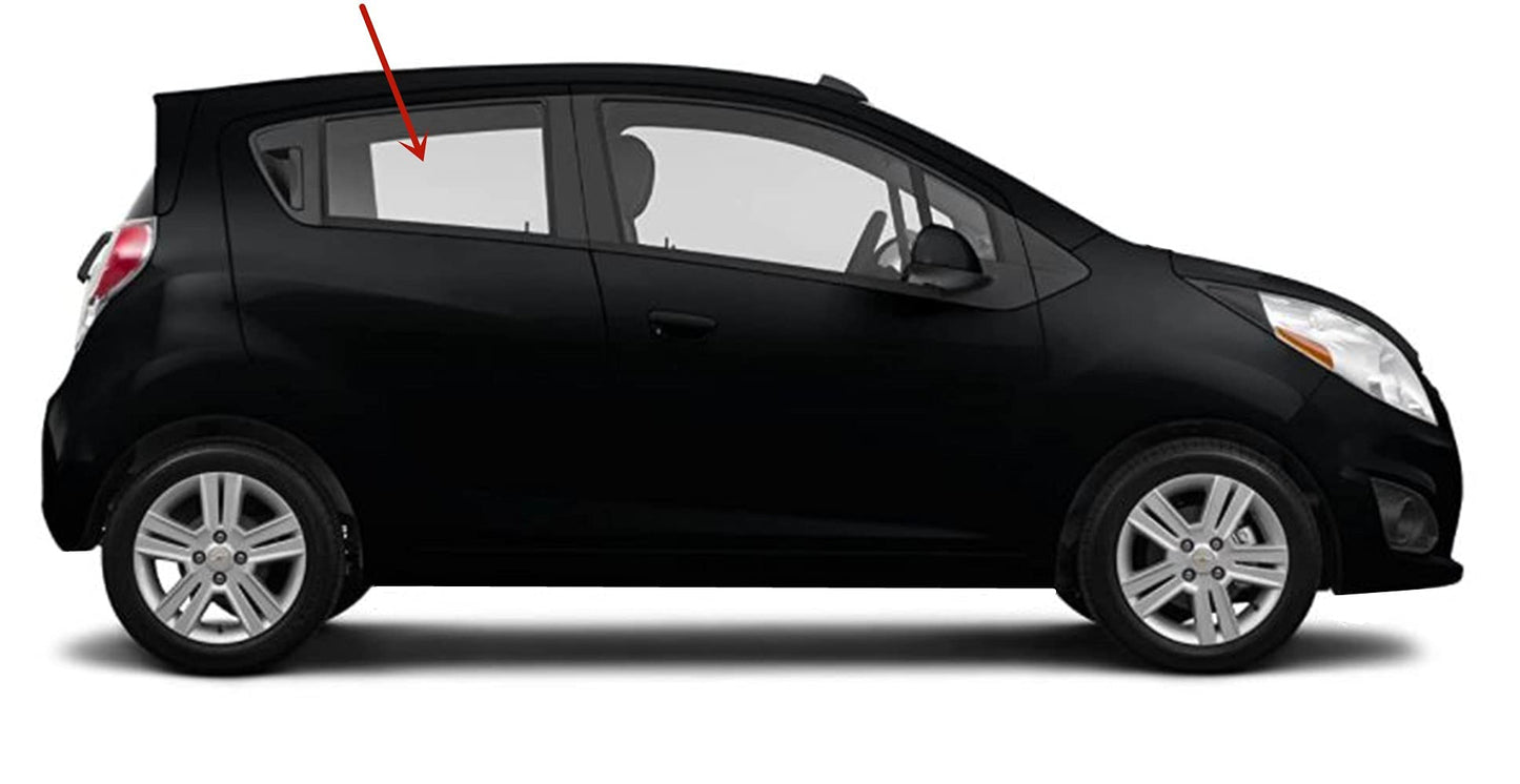 Passenger Right Side Rear Door Window Door Glass Compatible with Chevrolet Spark 2013-2015 Models