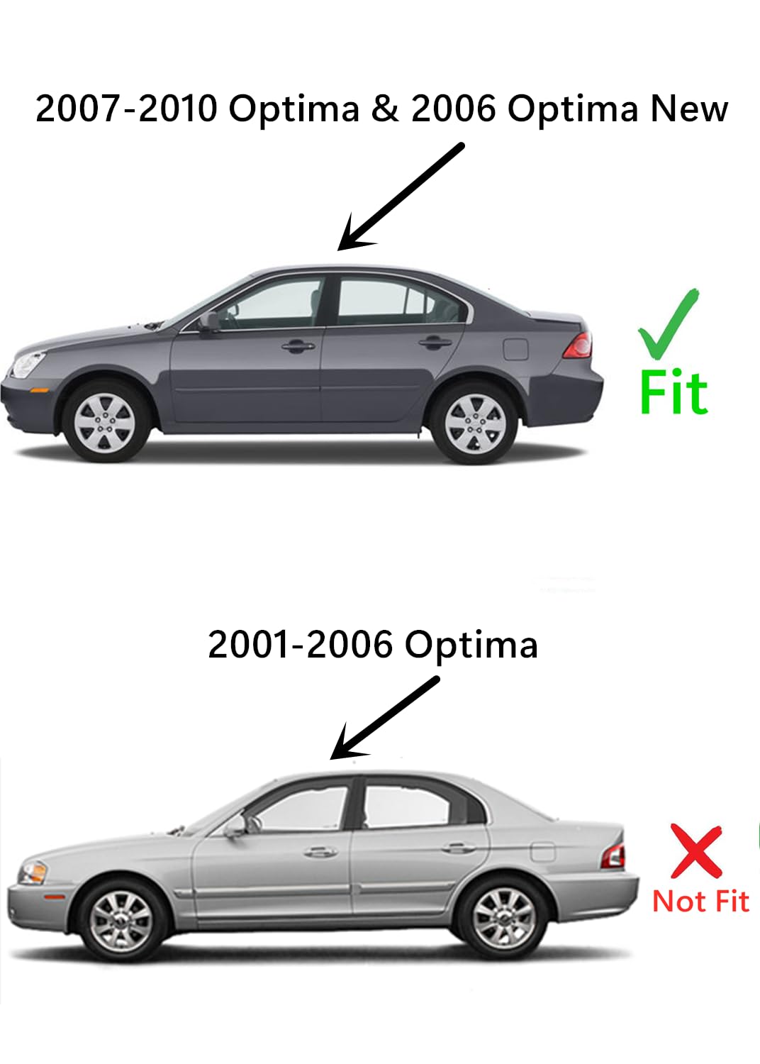 Driver Left Side Front Door Window Door Glass Compatible with Kia Optima 2007-2010 Models (Also Fit 2006 Optima New Body Style)