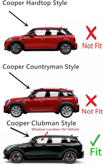 Driver Left Side Front Door Window Door Glass Compatible with Mini Clubman 2016-2024 Models