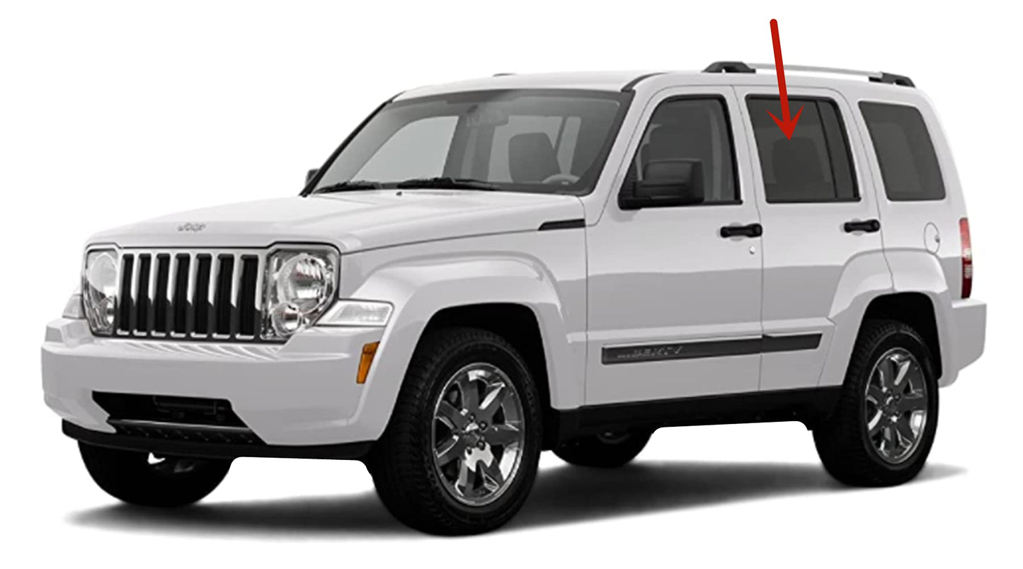 Driver Left Side Rear Door Window Door Glass Compatible with Jeep Liberty 4 Door Utility 2008-2012 Models