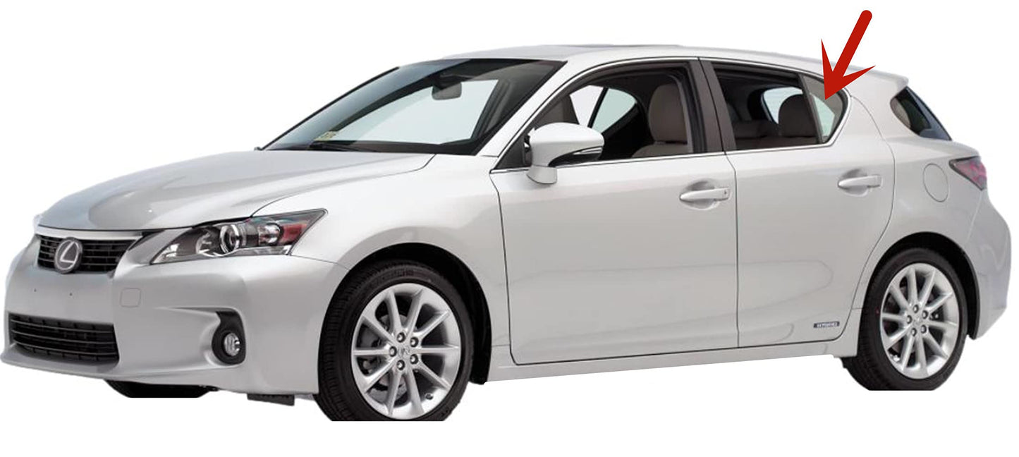 Driver Left Side Rear Vent Window Vent Glass Compatible with Lexus CT200/ CT200h 2011-2018 Models