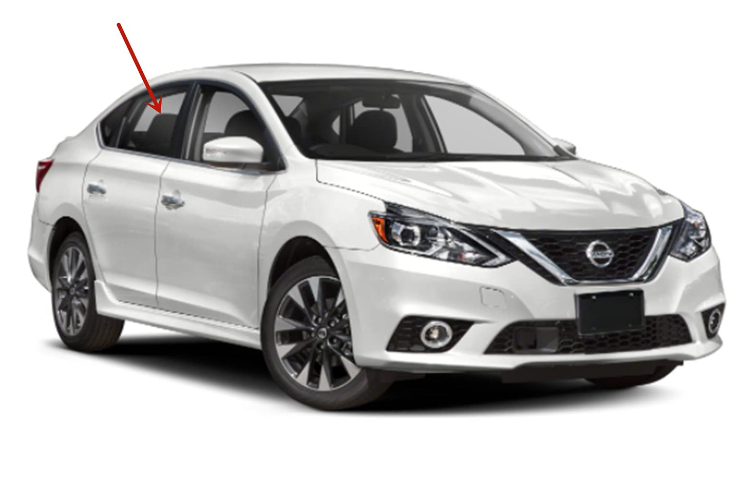 Passenger Right Side Rear Door Window Door Glass Compatible with Nissan Sentra 4 Door Sedan 2013-2019 Models