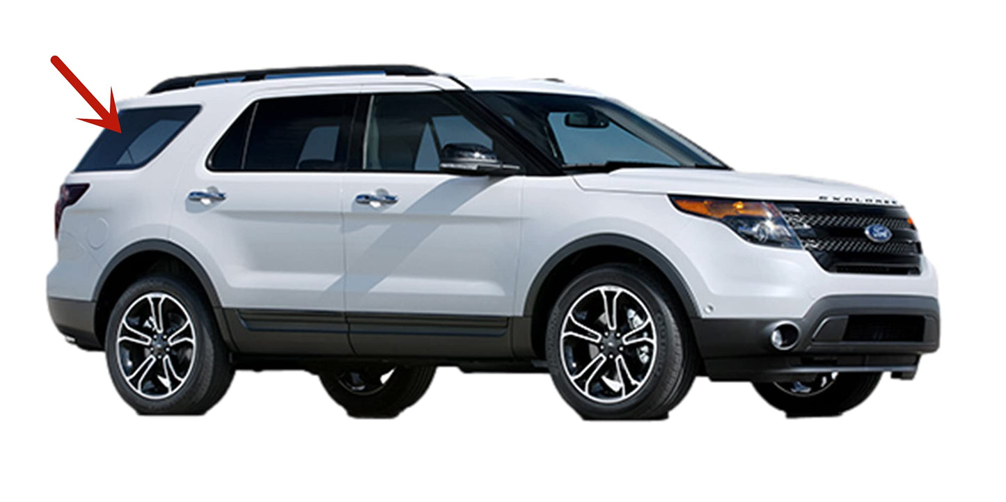 Passenger Right Side Rear Quarter Window Quarter Glass Compatible with Ford Explorer 2011-2019 Models