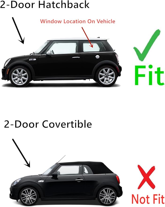 Driver Left Side Quarter Window Quarter Glass Compatible with Mini Cooper 2 Door Hatchback 2002-2006 Models