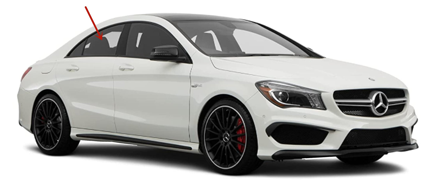 Passenger Right Side Rear Door Window Door Glass Compatible with Mercedes Benz CLA250 / CLA45AMG 2014-2019 Models