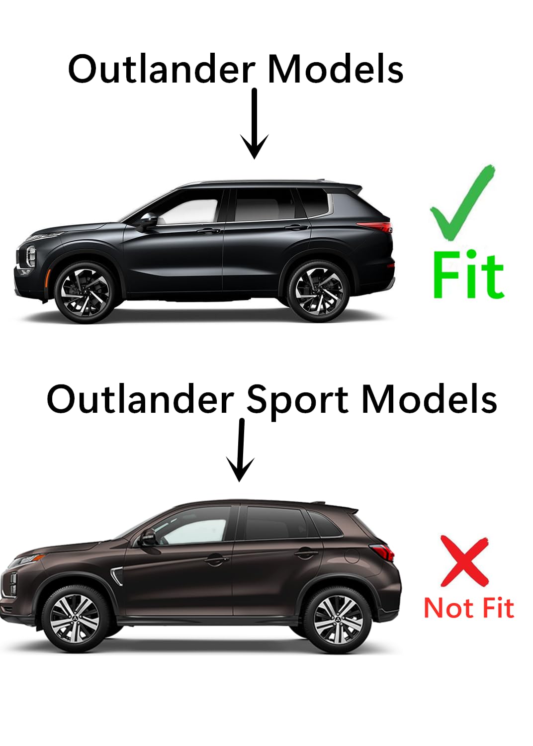 Tempered Driver Left Side Rear Door Window Door Glass Compatible with Mitsubishi Outlander / Outlander PHEV 2022-2024 Models (Not For Outlander Sport)