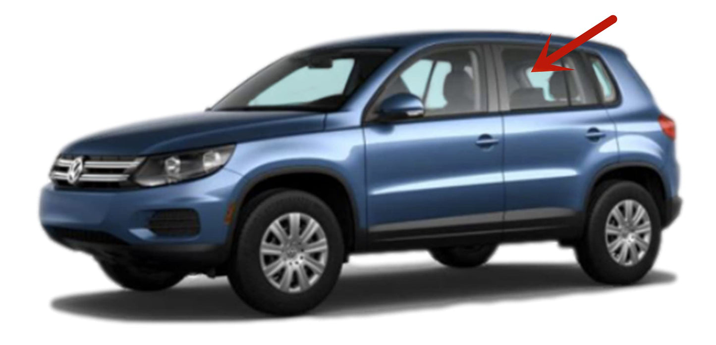 Driver Left Side Rear Door Window Door Glass Compatible with Volkswagen Tiguan 2009-2017 Models / Tiguan Limited 2018 Models