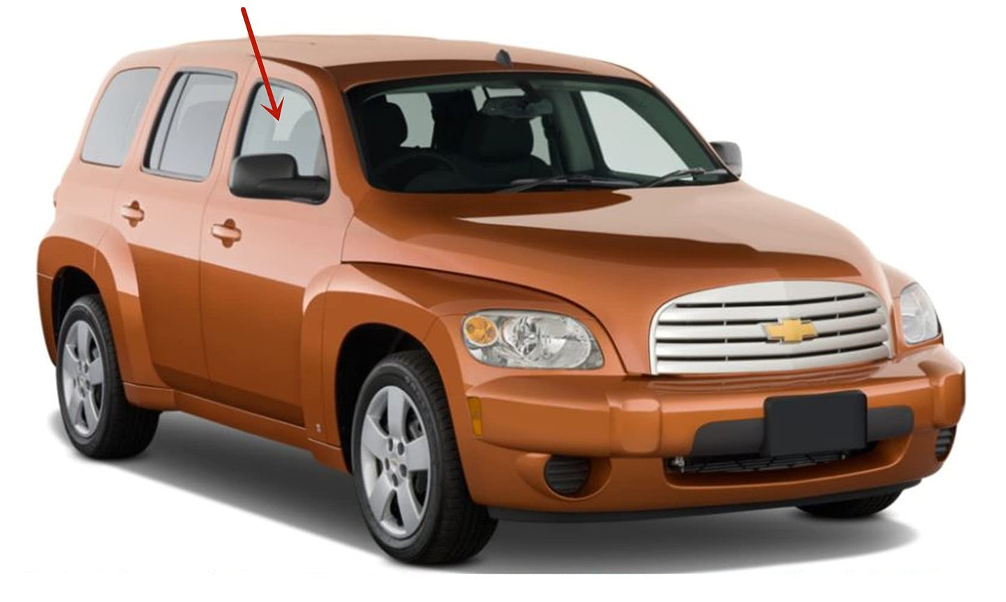 Passenger Right Side Front Door Window Door Glass Compatible with Chevrolet HHR 2006-2011 Models