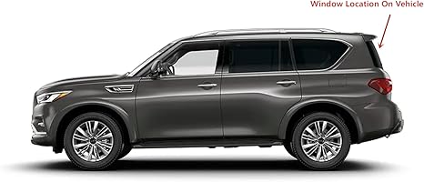 Heated Back Tailgate Window Back Glass Compatible with Infiniti QX56 2011-2013 / QX80 2014-2024 Models