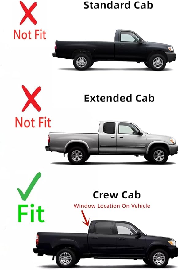 Heated Power Drop Down?Style Back Window Back Glass Compatible with Toyota Tundra Pickup 4 Door Crew Cab 2004-2006 Models