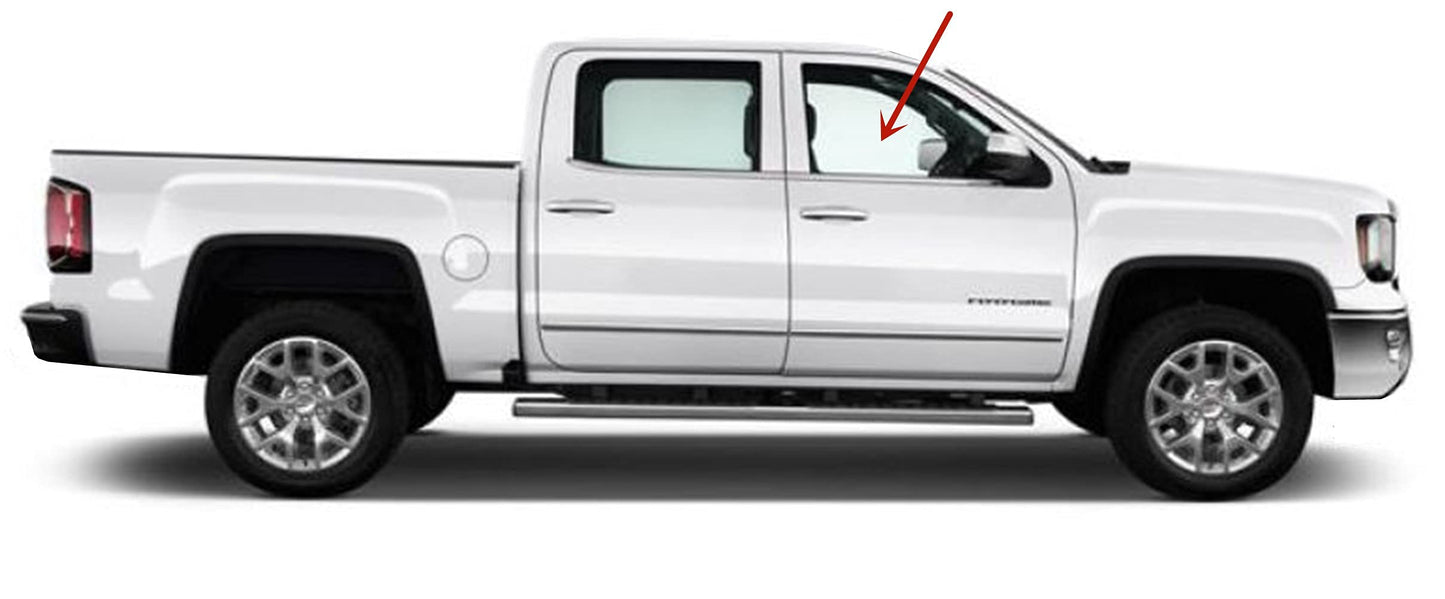 Passenger Right Side Front Door Window Door Glass Compatible with Chevrolet Silverado GMC Sierra 1500 2014-2018 / 1500Limited 2019 / 2500 3500 2015-2019 / 4500 5500 6500 2019-2021 4-Door Pickup Models