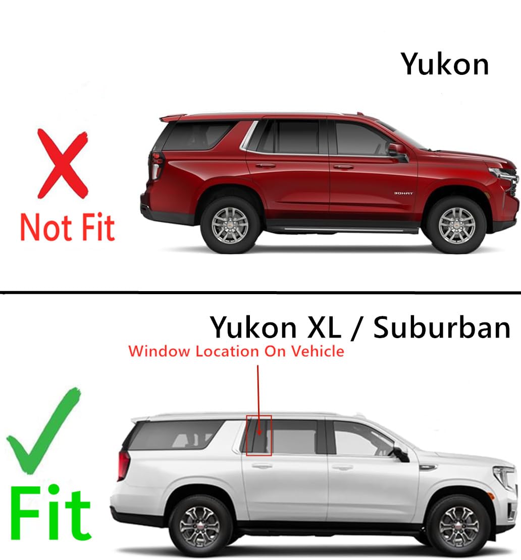 Tempered OEM Passenger Right Side Vent Window Vent Glass Compatible with Chevrolet Suburban / GMC Yukon XL 2021-2025 Models