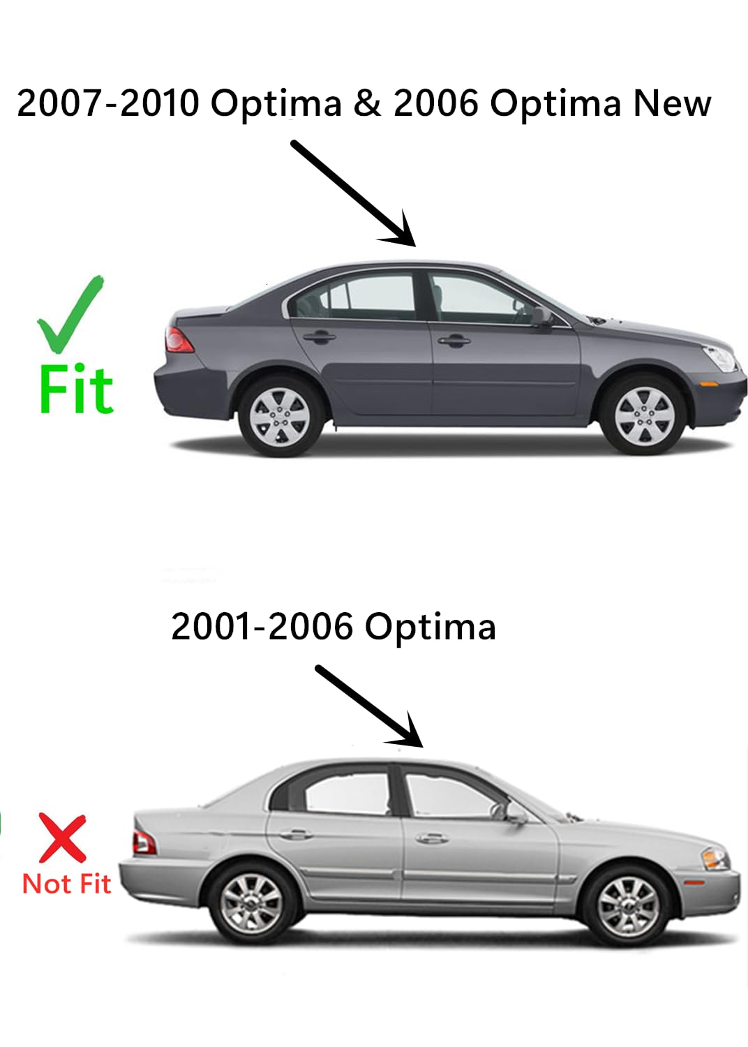 Passenger Right Side Front Door Window Door Glass Compatible with Kia Optima 2007-2010 Models (Also Fit 2006 Optima New Body Style)