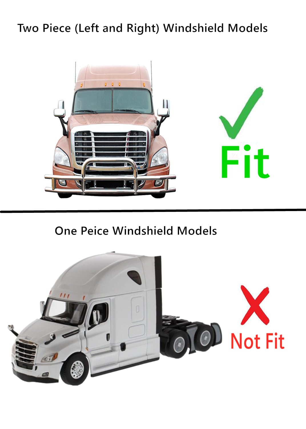 Laminated Passenger Right Side Front Windshield Window Glass Compatible with Freightliner Cascadia 2008-2022 Models