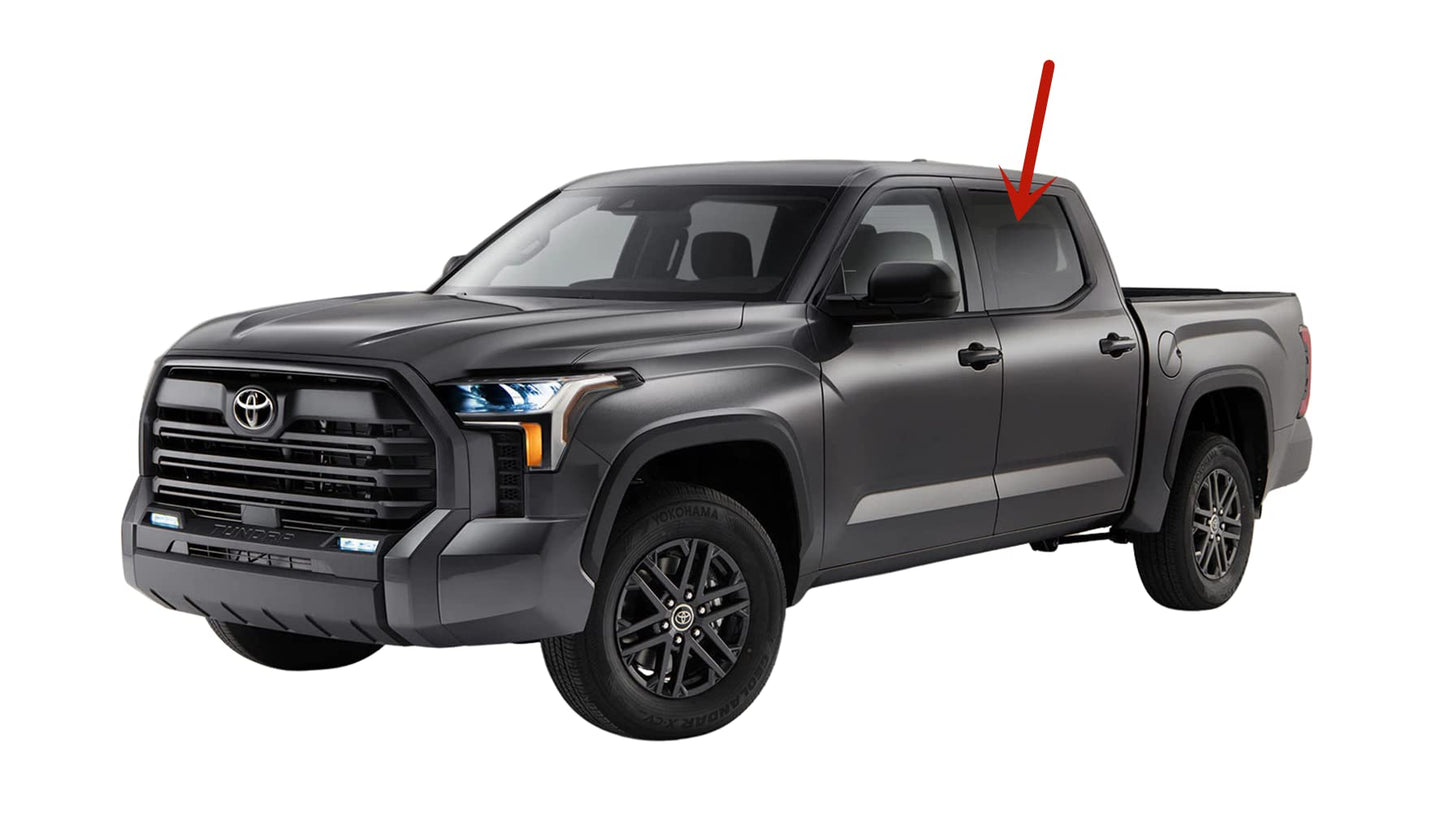 Tempered Driver Left Side Rear Door Window Door Glass Compatible with Toyota Tundra Pickup 4 Door Crew Cab 2022-2025 Models