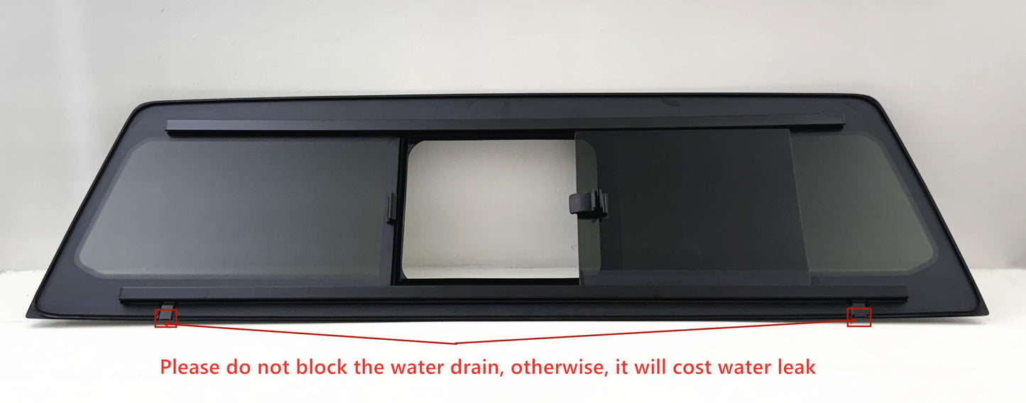 Tempered Rear Manual Slider Window Back Glass Compatible with Ram 1500 Pickup 2019-2024 Models (Not For 1500 Classic)