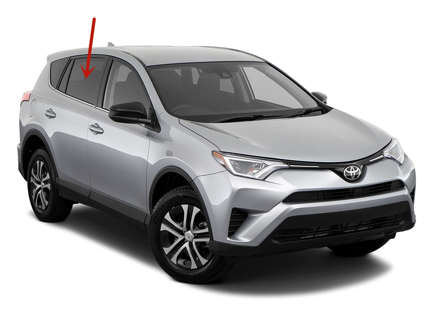 Passenger Right Side Rear Door Window Door Glass w/Metal Attachment Compatible with Toyota RAV4 2013-2018 Models