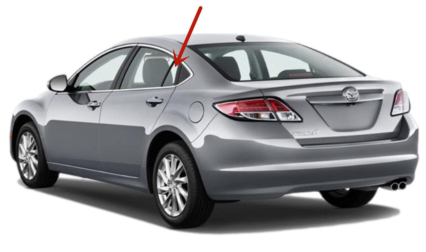 Driver Left Side Rear Vent Window Vent Glass Compatible with Mazda 6 4 Door Sedan 2009-2013 Models