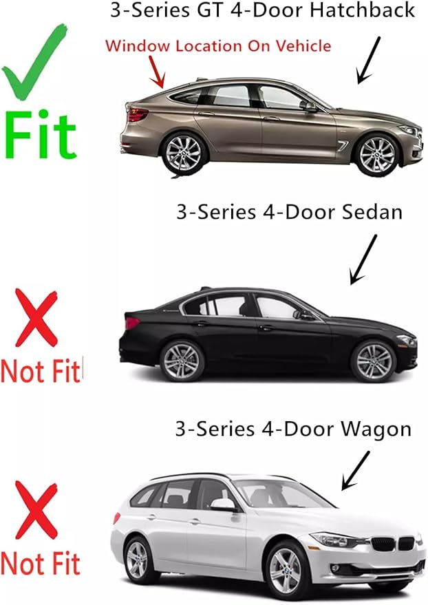 Heated Back Window Back Glass Compatible with BMW 320iGT 328iGT 335iGT 330iGT 340iGT 4 Door Hatchback?2014-2019 Models