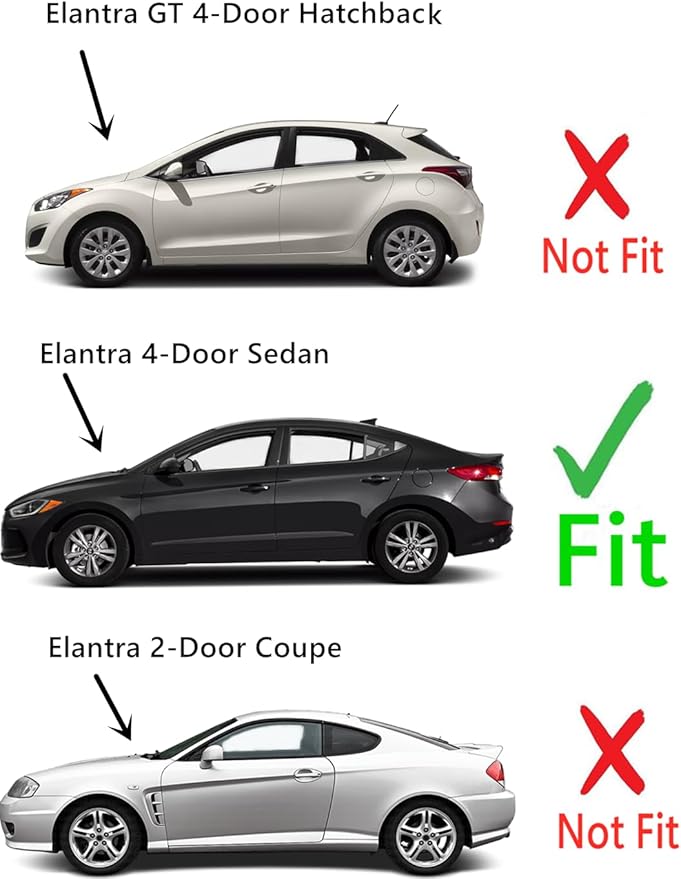 Driver Left Side Front Door Window Door Glass Compatible with Hyundai Elantra 4 Door Sedan 2017-2020 Models