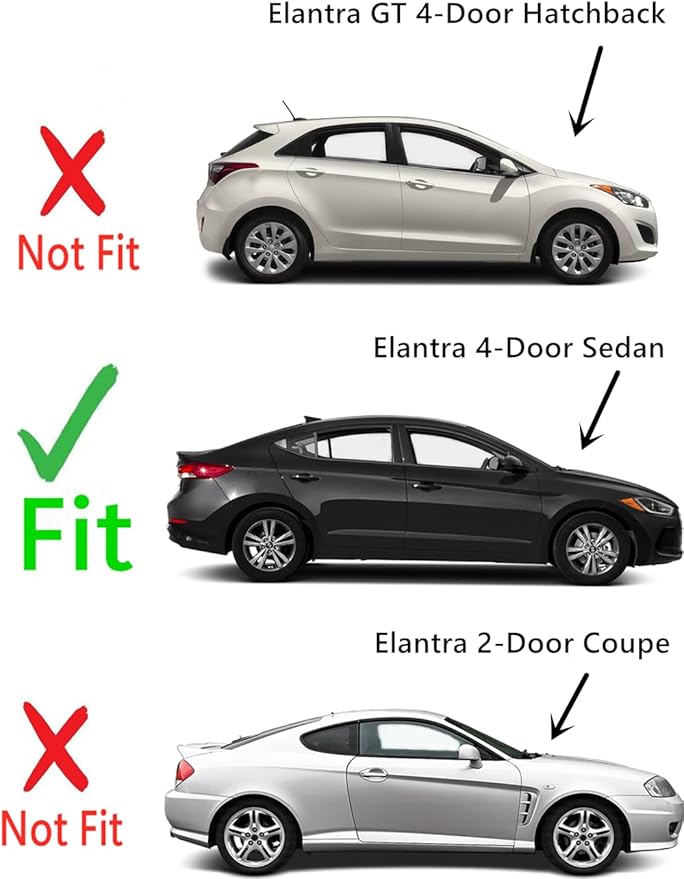 Passenger Right Side Front Door Window Door Glass Compatible with Hyundai Elantra 4 Door Sedan 2017-2020 Models