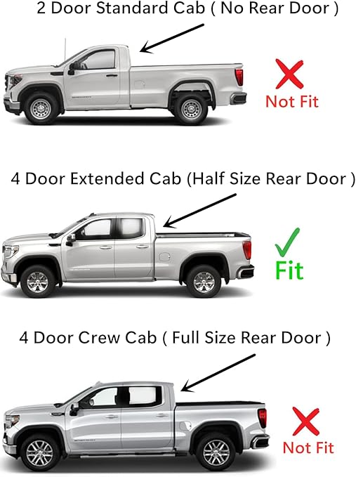 Driver Left Side Rear Door Window Door Glass Compatible with Chevrolet Silverado/GMC Sierra 1500 4 Door Extended Cab 2019-2025 Models