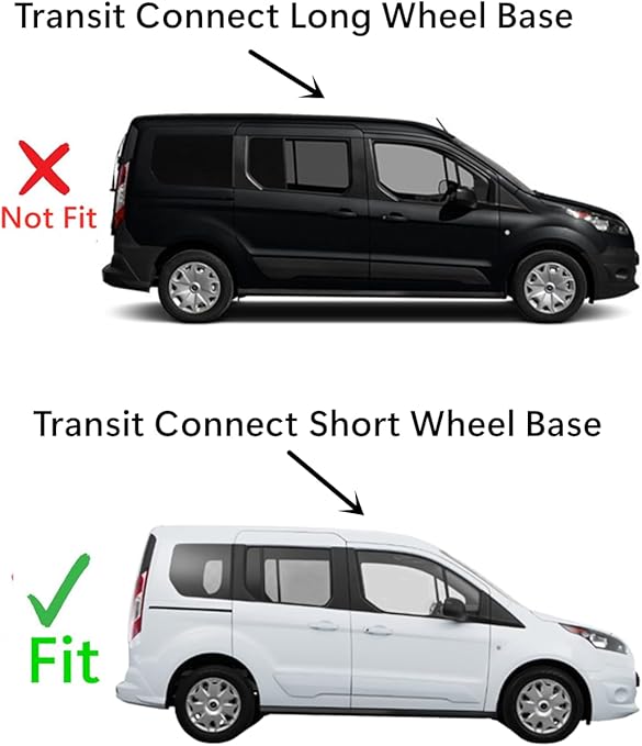 Passenger Right Side Quarter Window Quarter Glass Compatible with Ford Transit Connect 2014-2023 Short Wheel Base Models