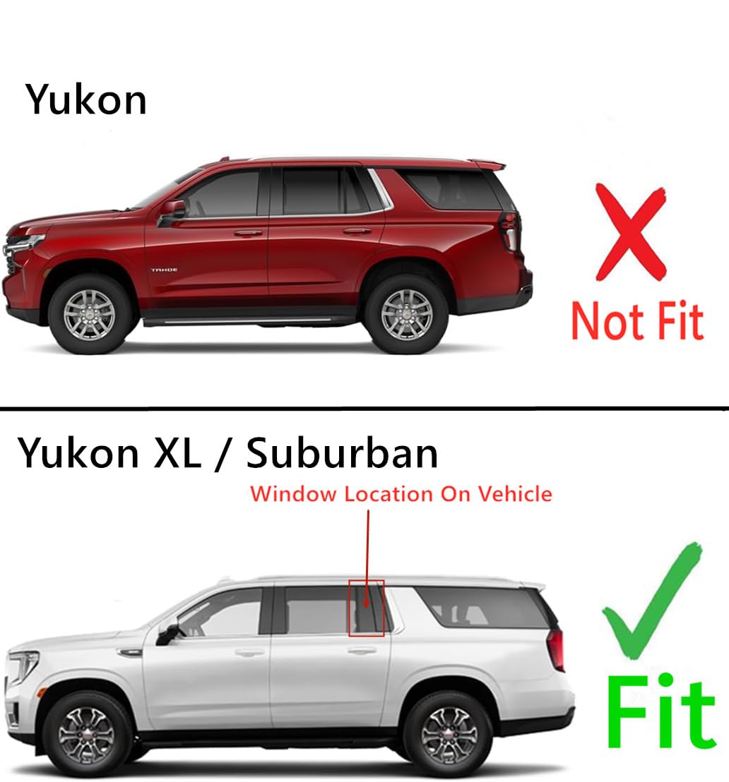 Tempered OEM Driver Left Side Vent Window Vent Glass Compatible with Chevrolet Suburban/GMC Yukon XL 2021-2025 Models
